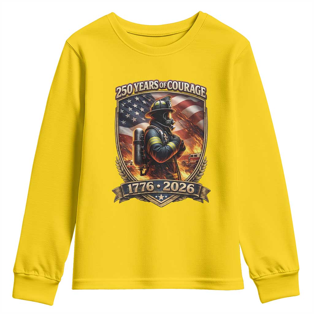 Firefighter USA 250th Anniversary Gift Youth Sweatshirt 250 Years Of Courage TS12 Daisy Print Your Wear