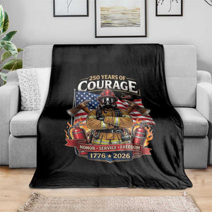Patriotic Firefighter 250 Years Of Courage USA Anniversary Gift Throw Blanket TS12 Print Your Wear
