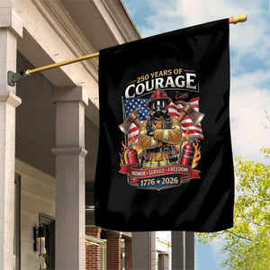 Patriotic Firefighter 250 Years Of Courage USA Anniversary Gift Garden Flag TS12 Print Your Wear