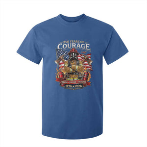 Patriotic Firefighter 250 Years Of Courage USA Anniversary Gift T Shirt For Kid TS12 Royal Blue Print Your Wear