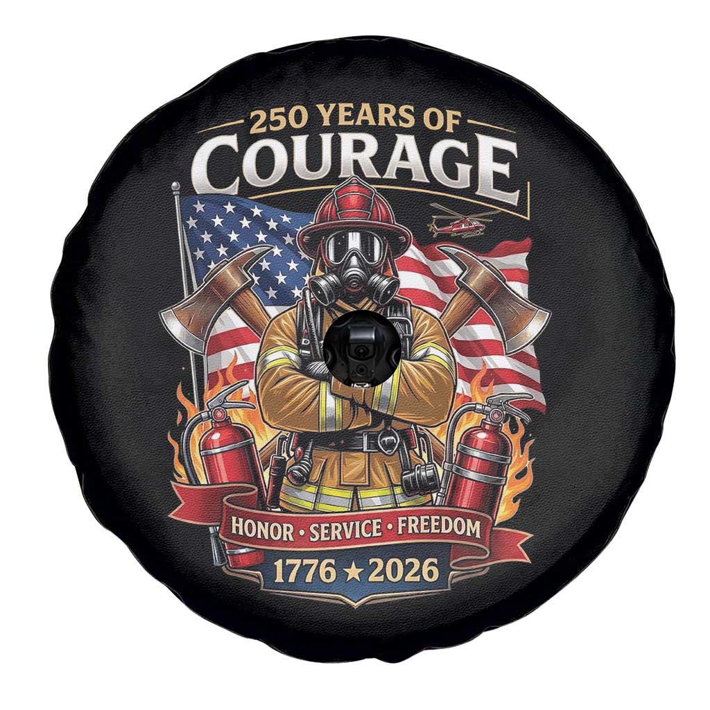 Patriotic Firefighter 250 Years Of Courage USA Anniversary Gift Spare Tire Cover TS12 Print Your Wear