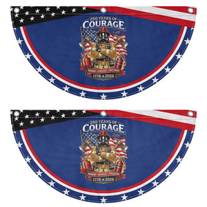 Firefighter 250 Years Of Courage USA Anniversary Gift Patriotic Fan Flag TS12 2pcs pack Classic Navy Print Your Wear