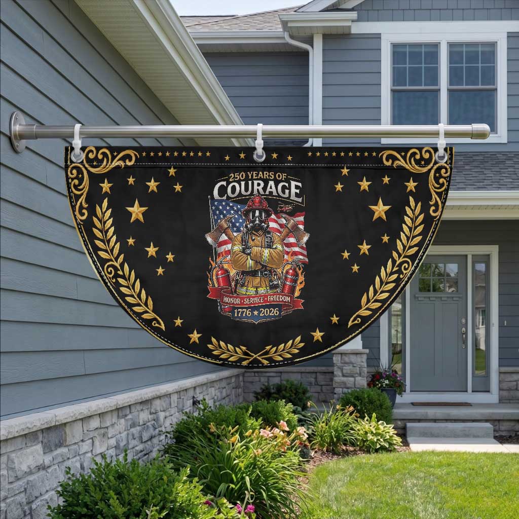 Firefighter 250 Years Of Courage USA Anniversary Gift Patriotic Fan Flag TS12 2pcs pack Vintage Black Print Your Wear