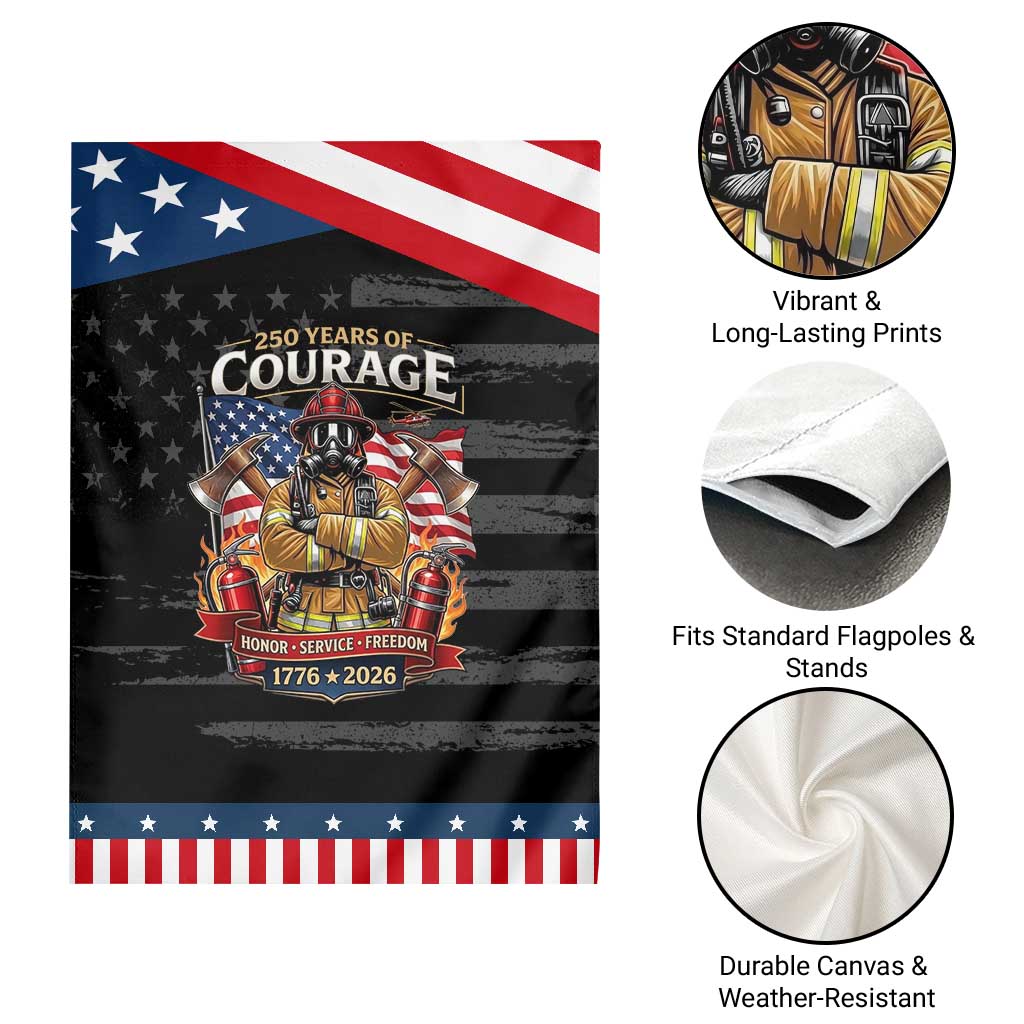 Firefighter 250 Years Of Courage USA Anniversary Gift Patriotic Garden Flag TS12 Print Your Wear