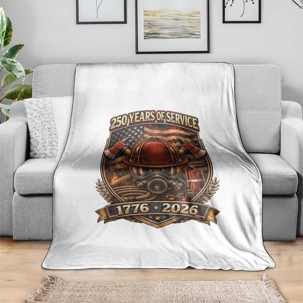 Patriotic Firefighter 250 Years Of Service USA Anniversary Gift Throw Blanket TS12 Print Your Wear