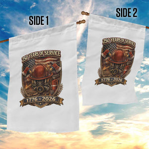 Patriotic Firefighter 250 Years Of Service USA Anniversary Gift Garden Flag TS12 Print Your Wear