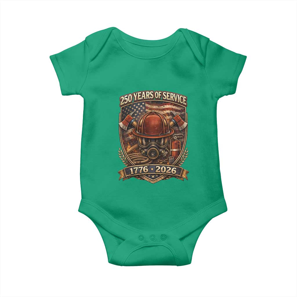 Patriotic Firefighter 250 Years Of Service USA Anniversary Gift Baby Onesie TS12 Irish Green Print Your Wear