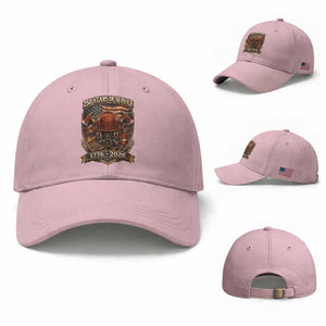 Patriotic Firefighter 250 Years Of Service USA Anniversary Gift Baseball Cap TS12 Baseball Cap Universal Fit Light Pink Print Your Wear