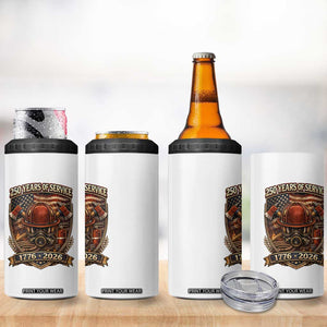 Patriotic Firefighter 250 Years Of Service USA Anniversary Gift 4 in 1 Can Cooler Tumbler TS12 Print Your Wear