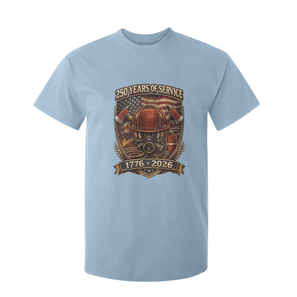 Patriotic Firefighter 250 Years Of Service USA Anniversary Gift T Shirt For Kid TS12 Light Blue Print Your Wear