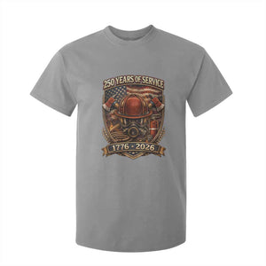 Patriotic Firefighter 250 Years Of Service USA Anniversary Gift T Shirt For Kid TS12 Sport Gray Print Your Wear