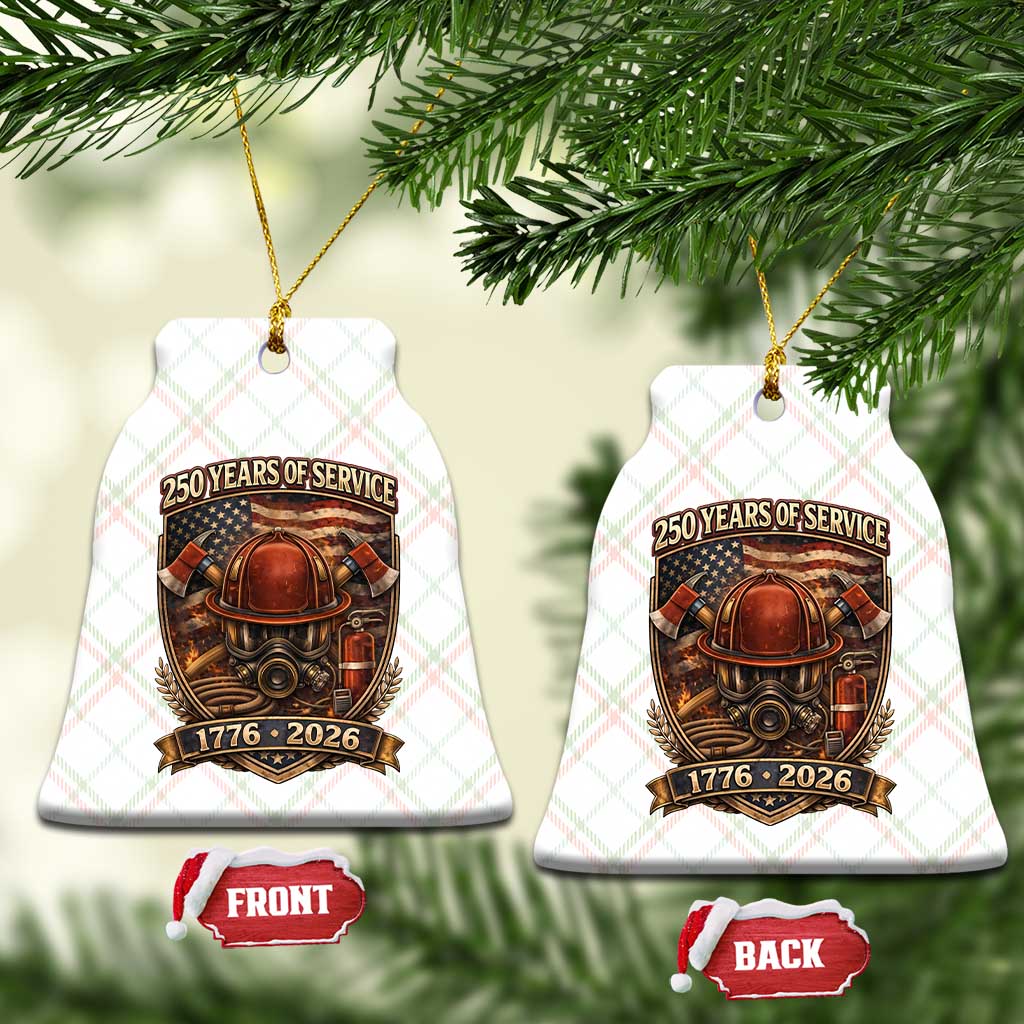Patriotic Firefighter 250 Years Of Service USA Anniversary Gift Ceramic Ornament TS12 Print Your Wear