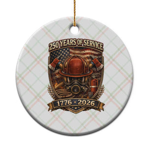 Patriotic Firefighter 250 Years Of Service USA Anniversary Gift Ceramic Ornament TS12 1pc Christmas Plaid Print Your Wear