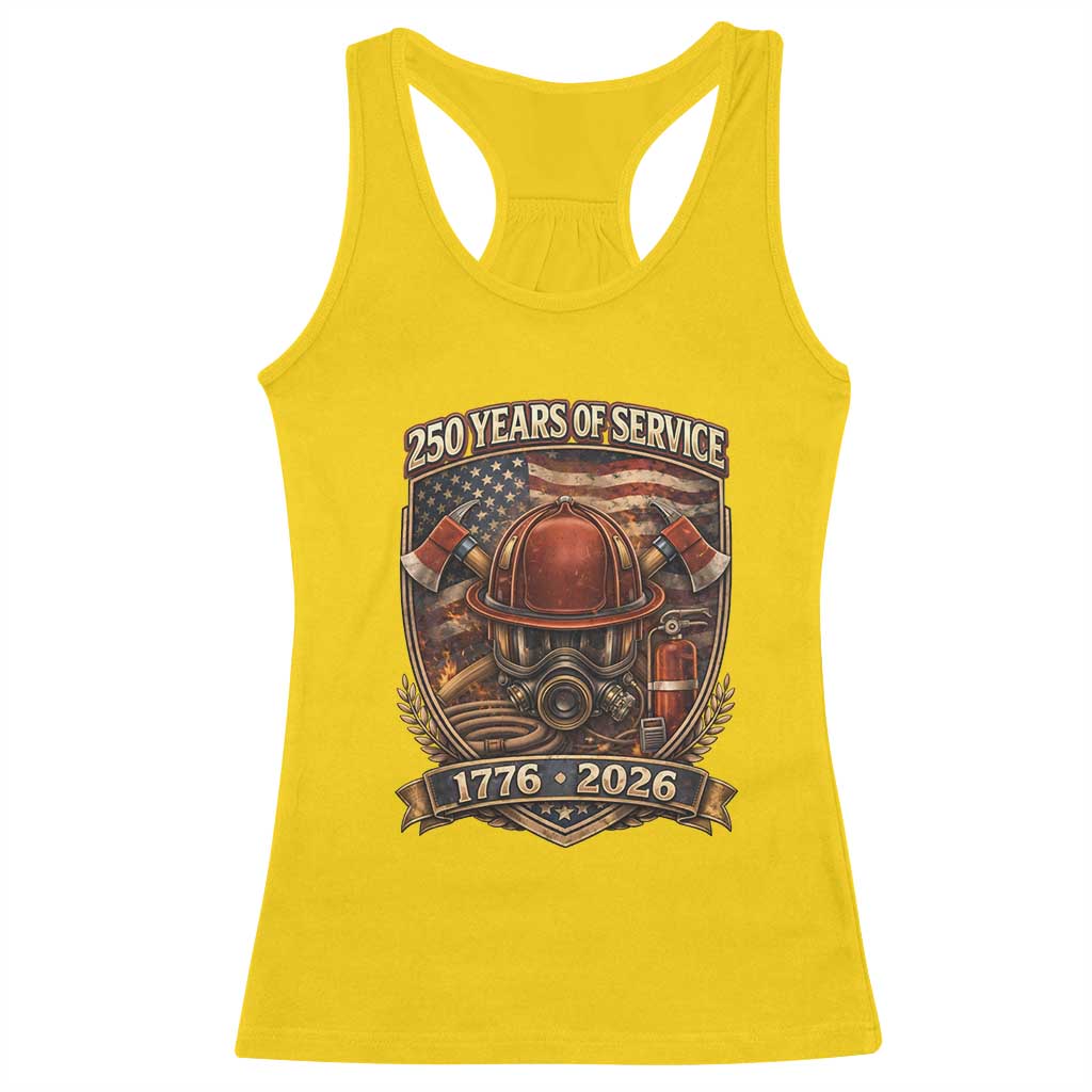 Patriotic Firefighter 250 Years Of Service USA Anniversary Gift Racerback Tank Top TS12 Daisy Print Your Wear