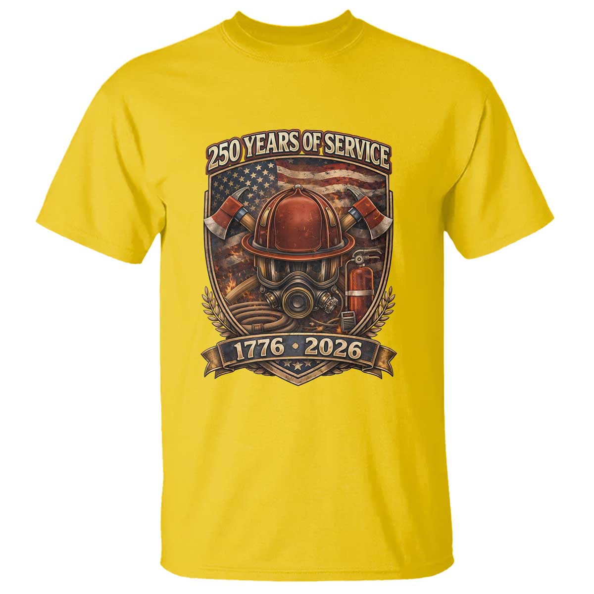 Patriotic Firefighter 250 Years Of Service USA Anniversary Gift T Shirt TS12 Daisy Print Your Wear