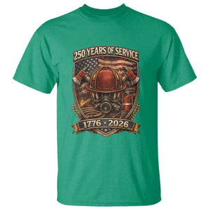 Patriotic Firefighter 250 Years Of Service USA Anniversary Gift T Shirt TS12 Irish Green Print Your Wear