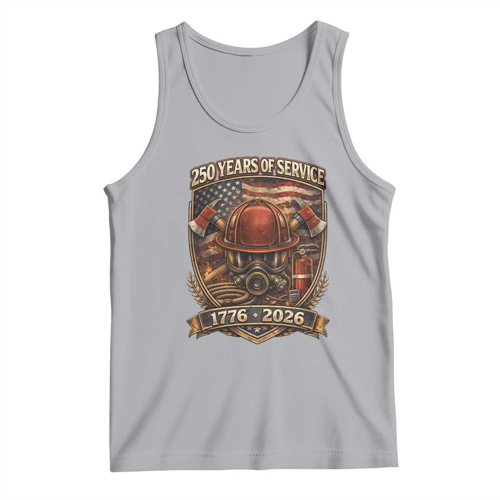Patriotic Firefighter 250 Years Of Service USA Anniversary Gift Tank Top TS12 Athletic Heather Print Your Wear