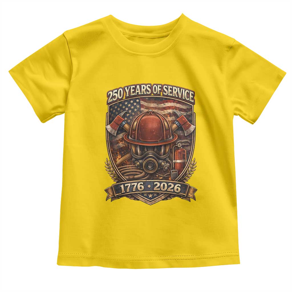 Patriotic Firefighter 250 Years Of Service USA Anniversary Gift Toddler T Shirt TS12 Daisy Print Your Wear