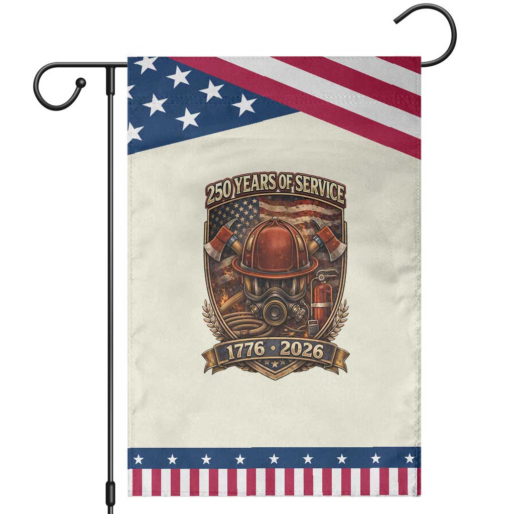 Firefighter 250 Years Of Service USA Anniversary Gift Patriotic Garden Flag TS12 Modern Beige Blue Print Your Wear