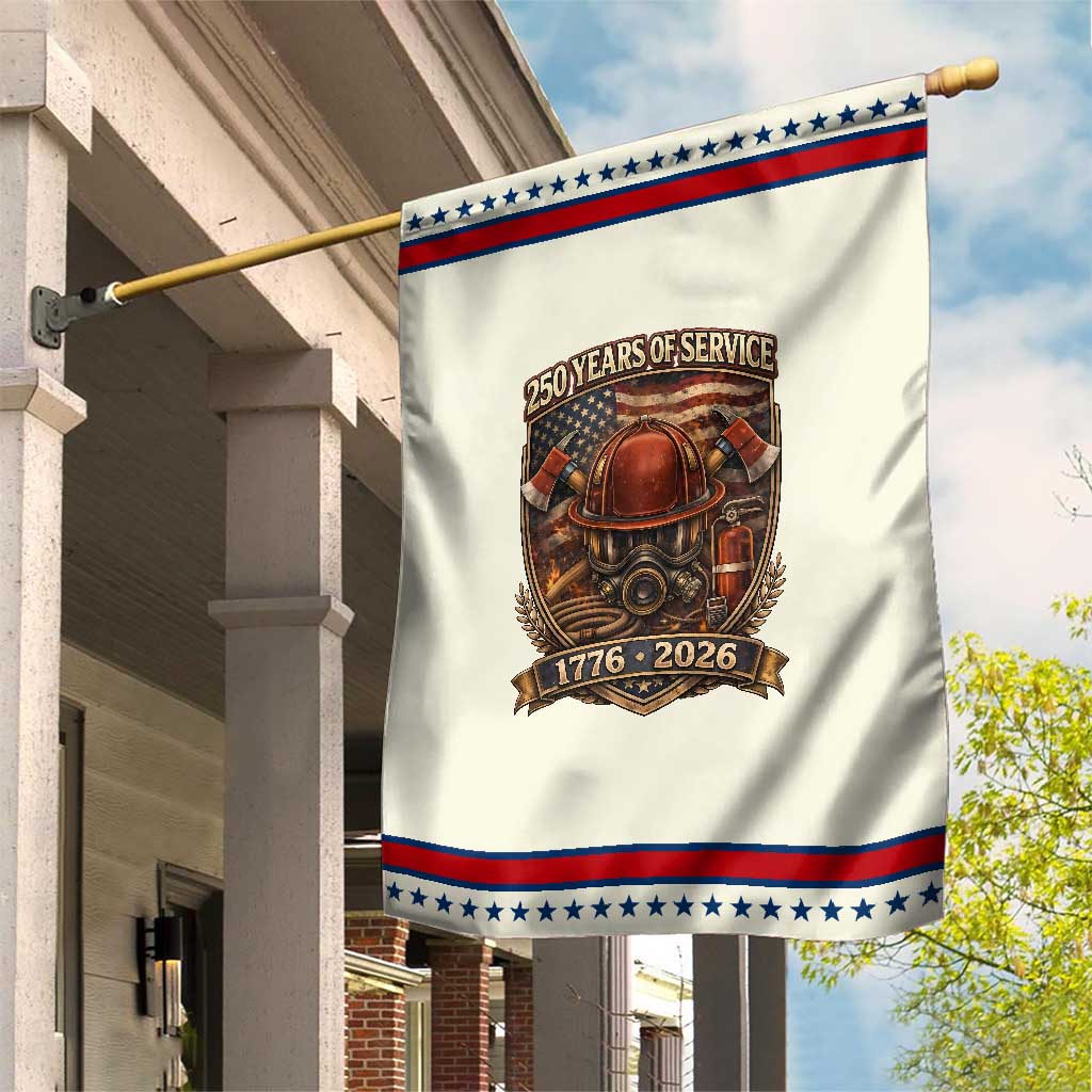Firefighter 250 Years Of Service USA Anniversary Gift Patriotic Garden Flag TS12 Modern Beige Red Print Your Wear