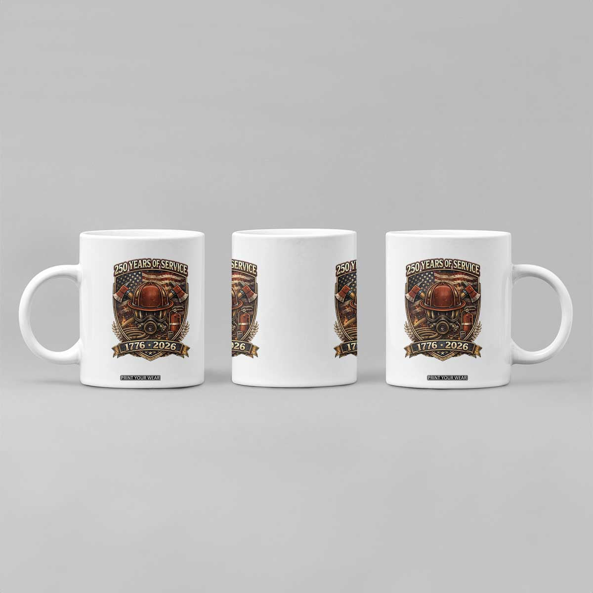 Patriotic Firefighter 250 Years Of Service USA Anniversary Gift Coffee Mug TS12 Print Your Wear