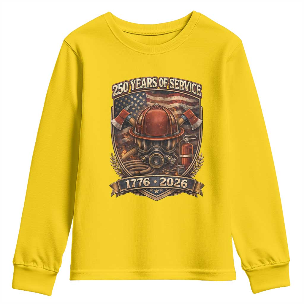 Patriotic Firefighter 250 Years Of Service USA Anniversary Gift Youth Sweatshirt TS12 Daisy Print Your Wear