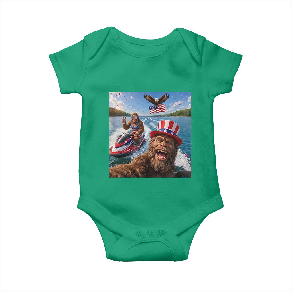 Patriotic Bigfoot Squad Chill Summer Vacation Graphic Baby Onesie TS12 Irish Green Print Your Wear
