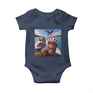 Patriotic Bigfoot Squad Chill Summer Vacation Graphic Baby Onesie TS12 Navy Print Your Wear