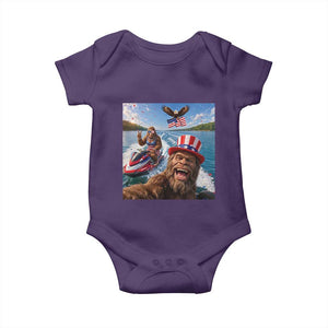 Patriotic Bigfoot Squad Chill Summer Vacation Graphic Baby Onesie TS12 Purple Print Your Wear