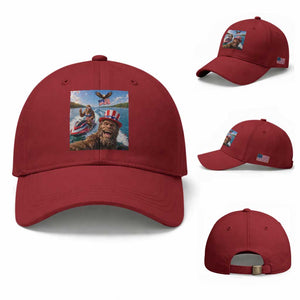 Patriotic Bigfoot Squad Chill Summer Vacation Graphic Baseball Cap