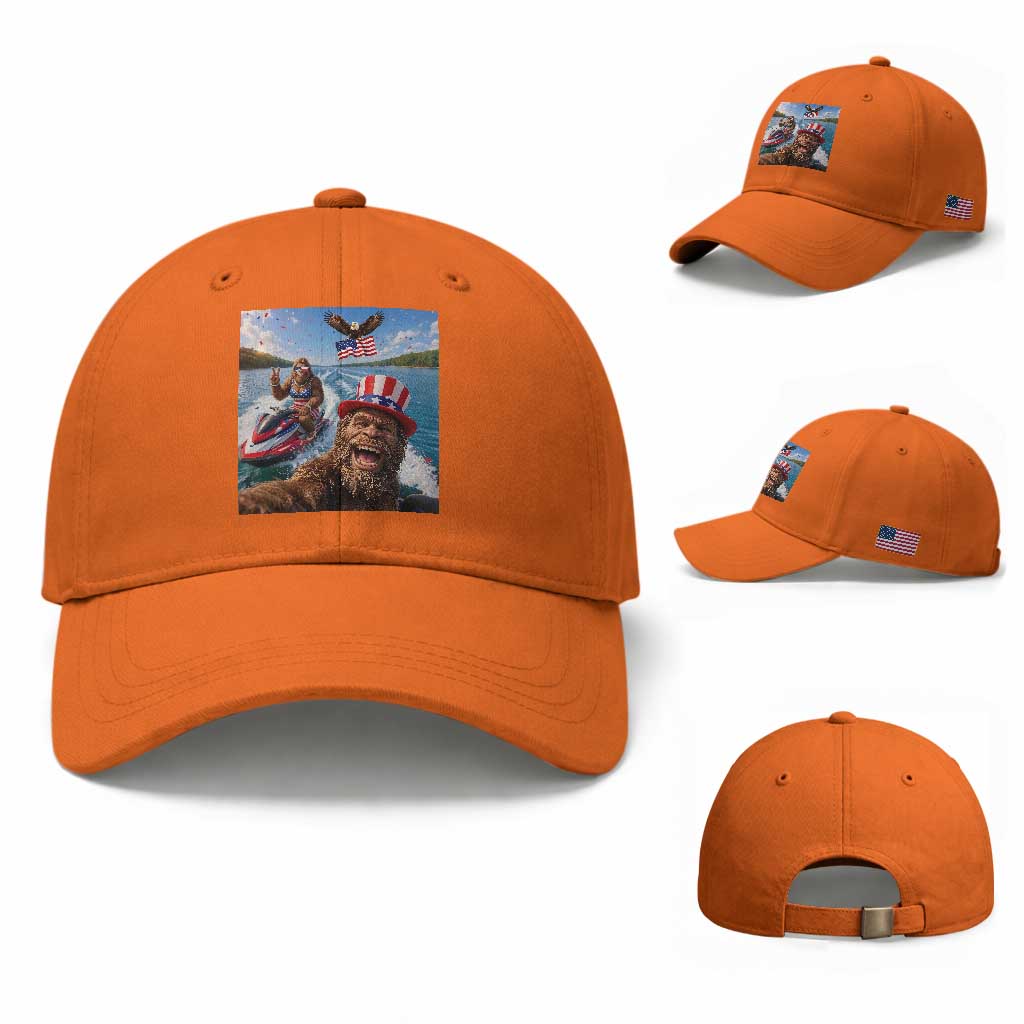Patriotic Bigfoot Squad Chill Summer Vacation Graphic Baseball Cap