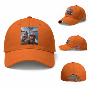 Patriotic Bigfoot Squad Chill Summer Vacation Graphic Baseball Cap