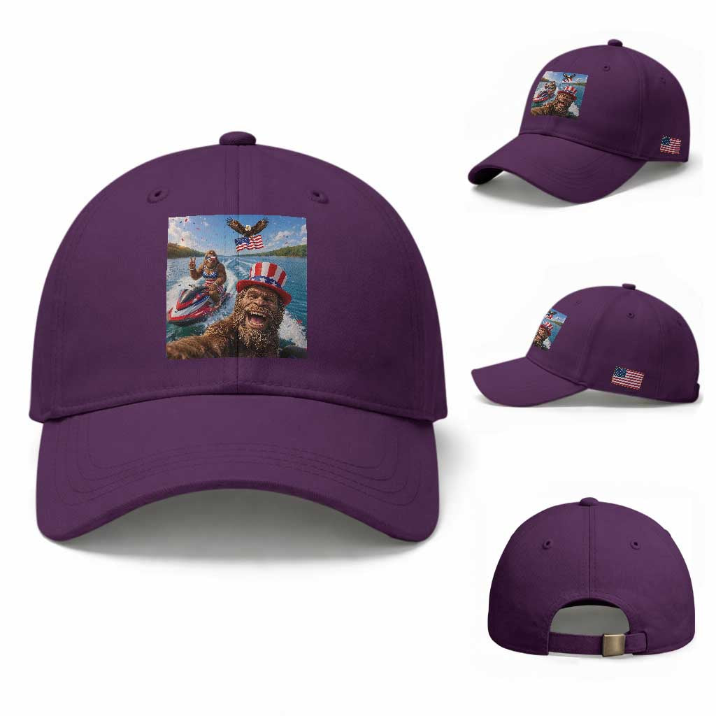 Patriotic Bigfoot Squad Chill Summer Vacation Graphic Baseball Cap