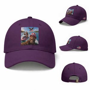 Patriotic Bigfoot Squad Chill Summer Vacation Graphic Baseball Cap