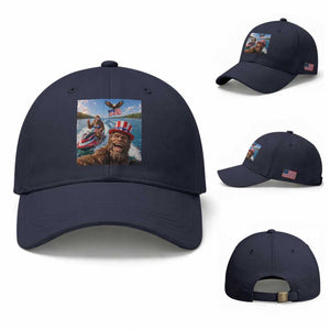 Patriotic Bigfoot Squad Chill Summer Vacation Graphic Baseball Cap