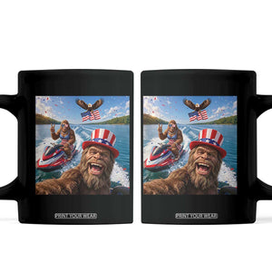 Patriotic Bigfoot Squad Chill Summer Vacation Graphic Coffee Mug TS12 Black Print Your Wear