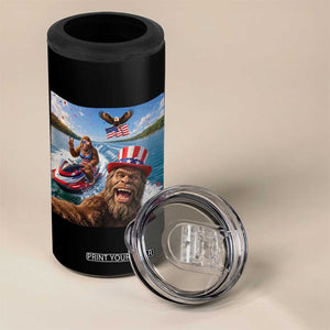 Patriotic Bigfoot Squad Chill Summer Vacation Graphic 4 in 1 Can Cooler Tumbler TS12 Print Your Wear