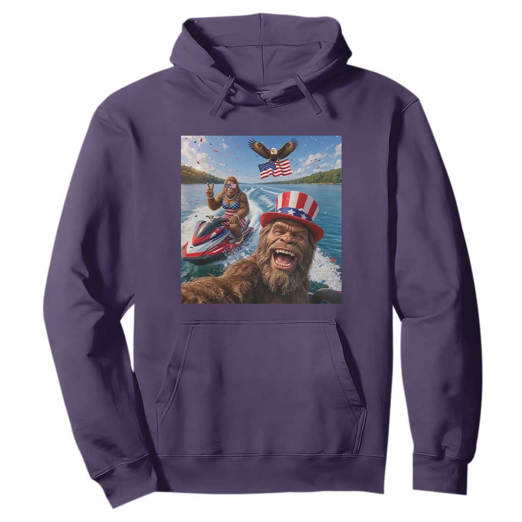 Patriotic Bigfoot Squad Chill Summer Vacation Graphic Hoodie TS12 Purple Print Your Wear