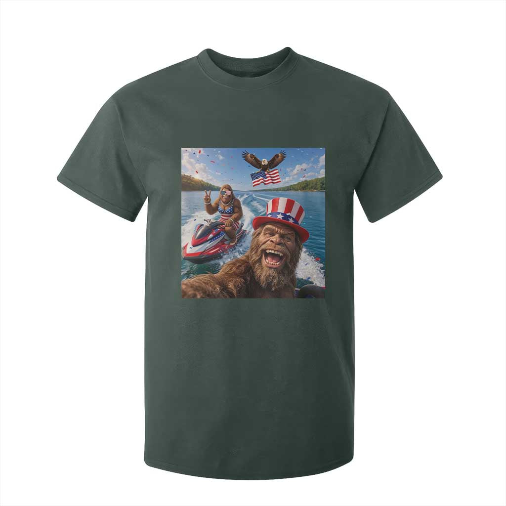 Patriotic Bigfoot Squad Chill Summer Vacation Graphic T Shirt For Kid