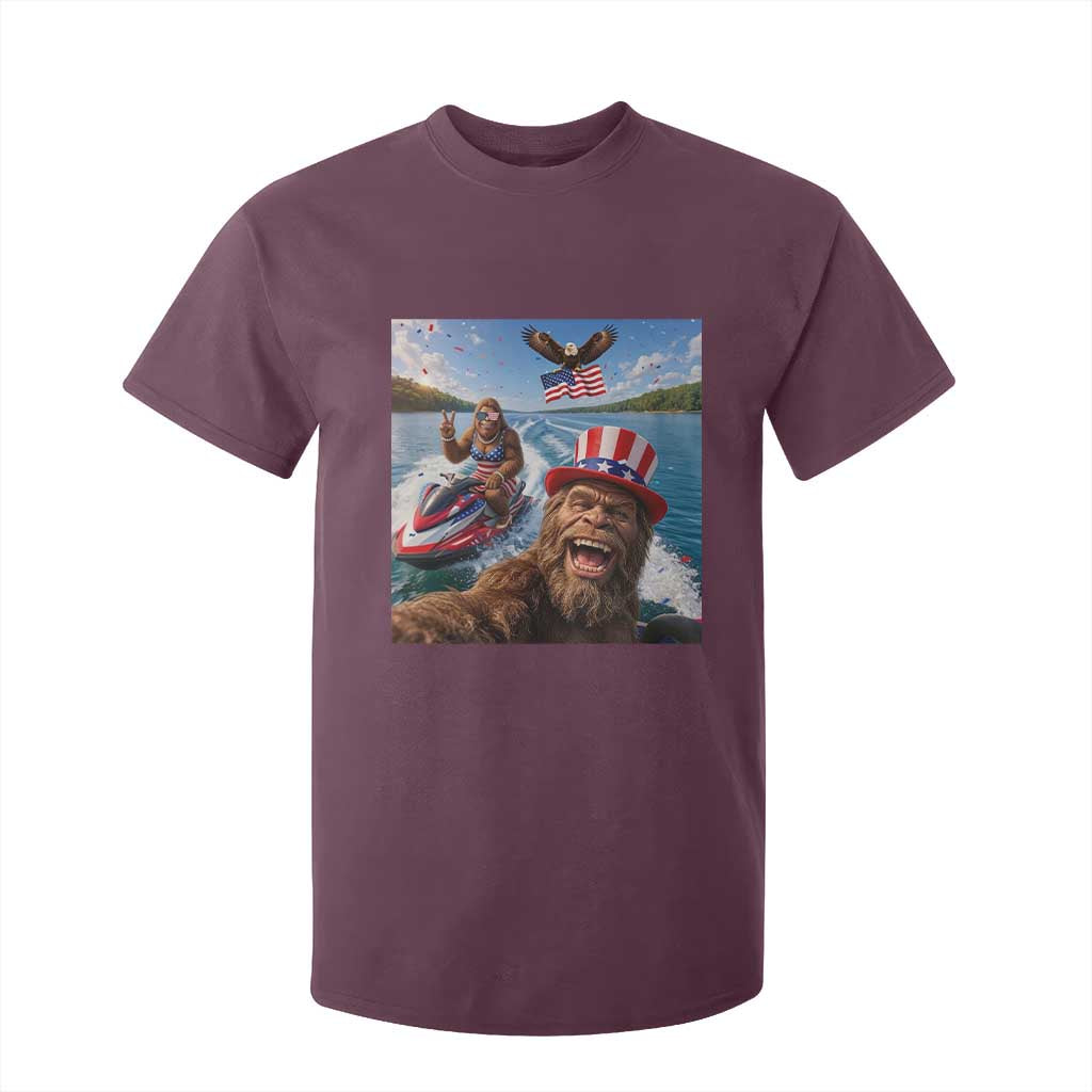 Patriotic Bigfoot Squad Chill Summer Vacation Graphic T Shirt For Kid