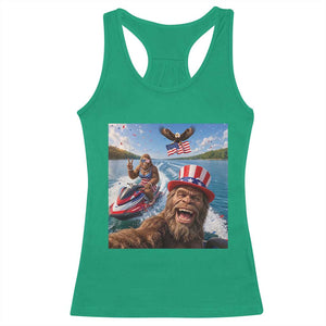 Patriotic Bigfoot Squad Chill Summer Vacation Graphic Racerback Tank Top TS12 Irish Green Print Your Wear