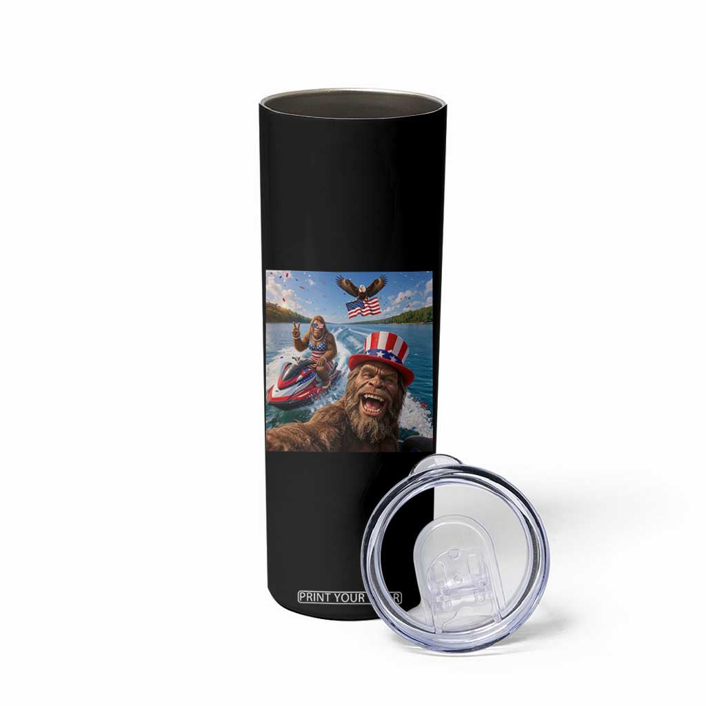 Patriotic Bigfoot Squad Chill Summer Vacation Graphic Skinny Tumbler TS12 Print Your Wear