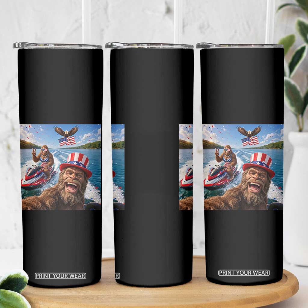 Patriotic Bigfoot Squad Chill Summer Vacation Graphic Skinny Tumbler TS12 Print Your Wear