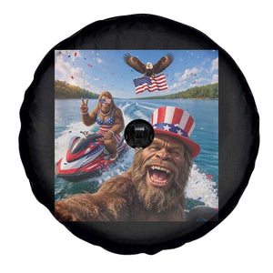 Patriotic Bigfoot Squad Chill Summer Vacation Graphic Spare Tire Cover TS12 Print Your Wear