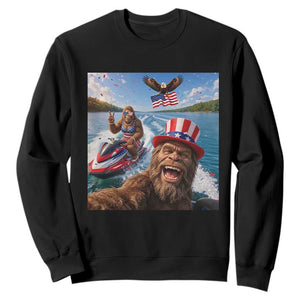 Patriotic Bigfoot Squad Chill Summer Vacation Graphic Sweatshirt