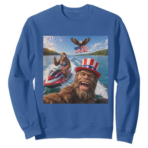 Patriotic Bigfoot Squad Chill Summer Vacation Graphic Sweatshirt