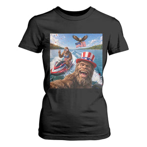 Patriotic Bigfoot Squad Chill Summer Vacation Graphic T Shirt For Women