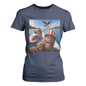 Patriotic Bigfoot Squad Chill Summer Vacation Graphic T Shirt For Women