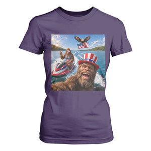 Patriotic Bigfoot Squad Chill Summer Vacation Graphic T Shirt For Women