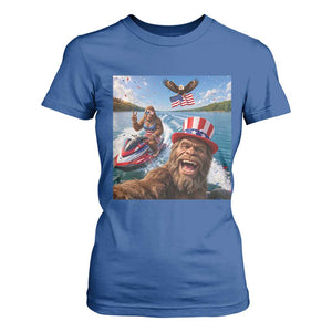 Patriotic Bigfoot Squad Chill Summer Vacation Graphic T Shirt For Women